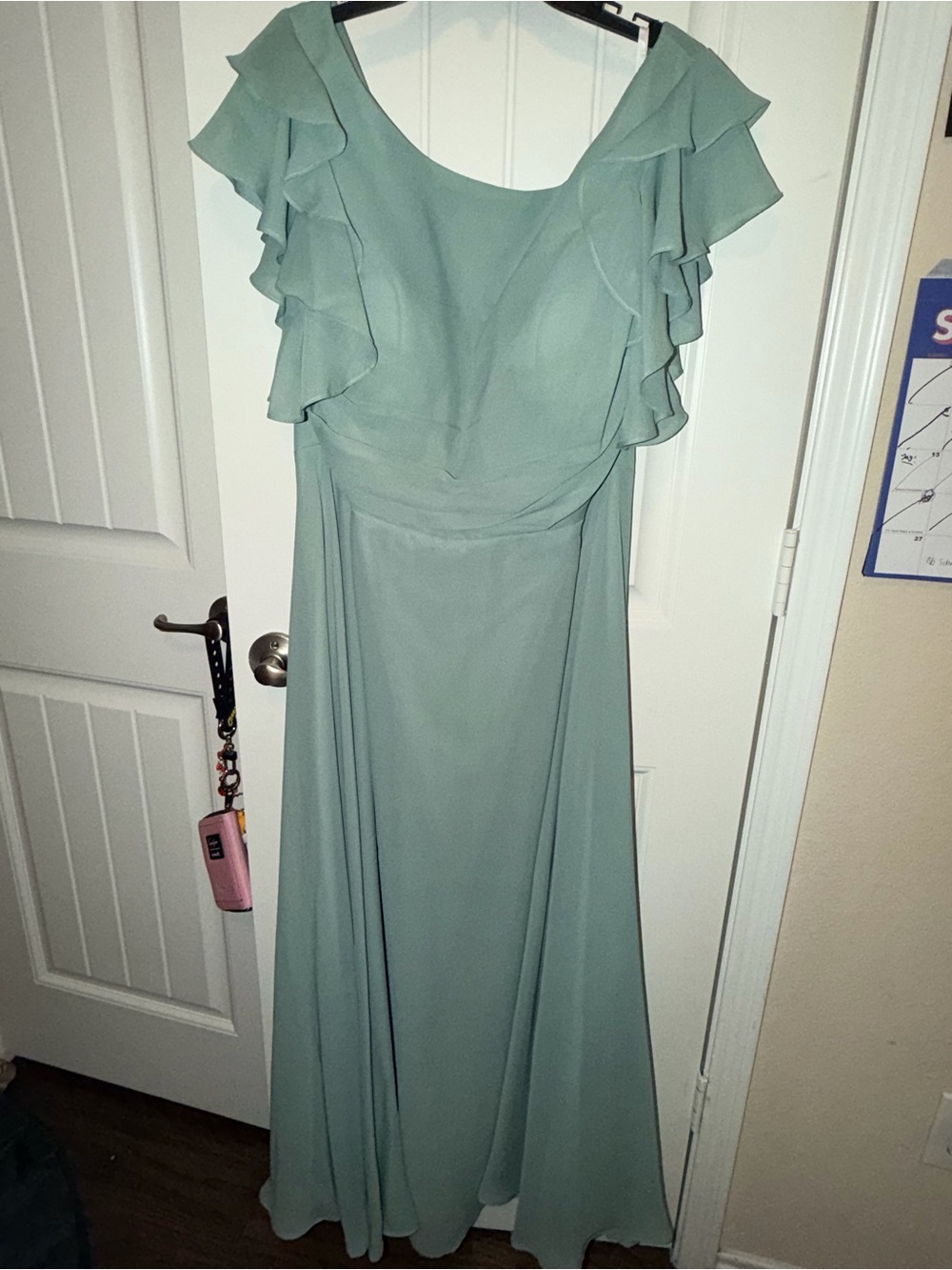 JJ's House Sage Green A-line Chiffon Dress